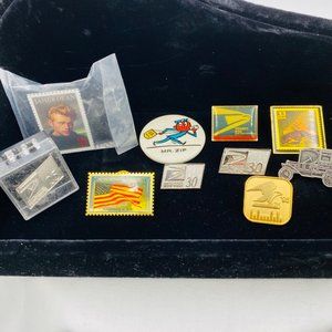 Post Office memorabilia of pins and watch